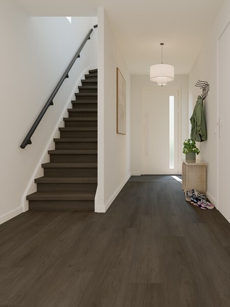 Ground Studio Select Oak Dark Smoked PC.20.90.1 click PVC plank in interieur sfeerfoto
