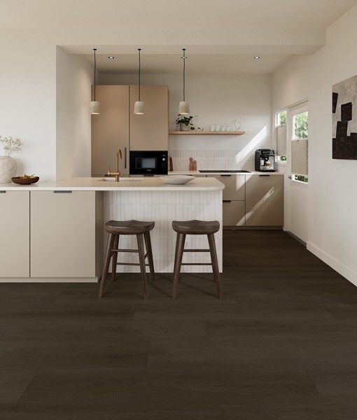 Ground Studio Select Oak Dark Smoked PC.20.90.1 click PVC plank close-up van houtnerf en oppervlaktestructuur