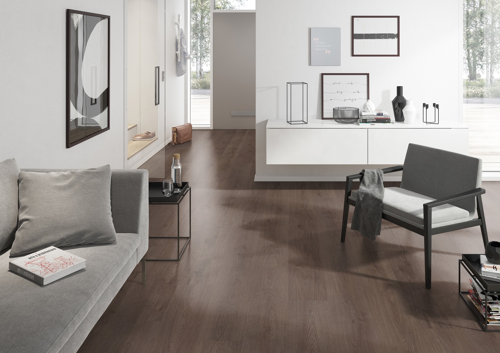 Monastro 900 PVC plank plak PVC sfeerfoto in woonkamer