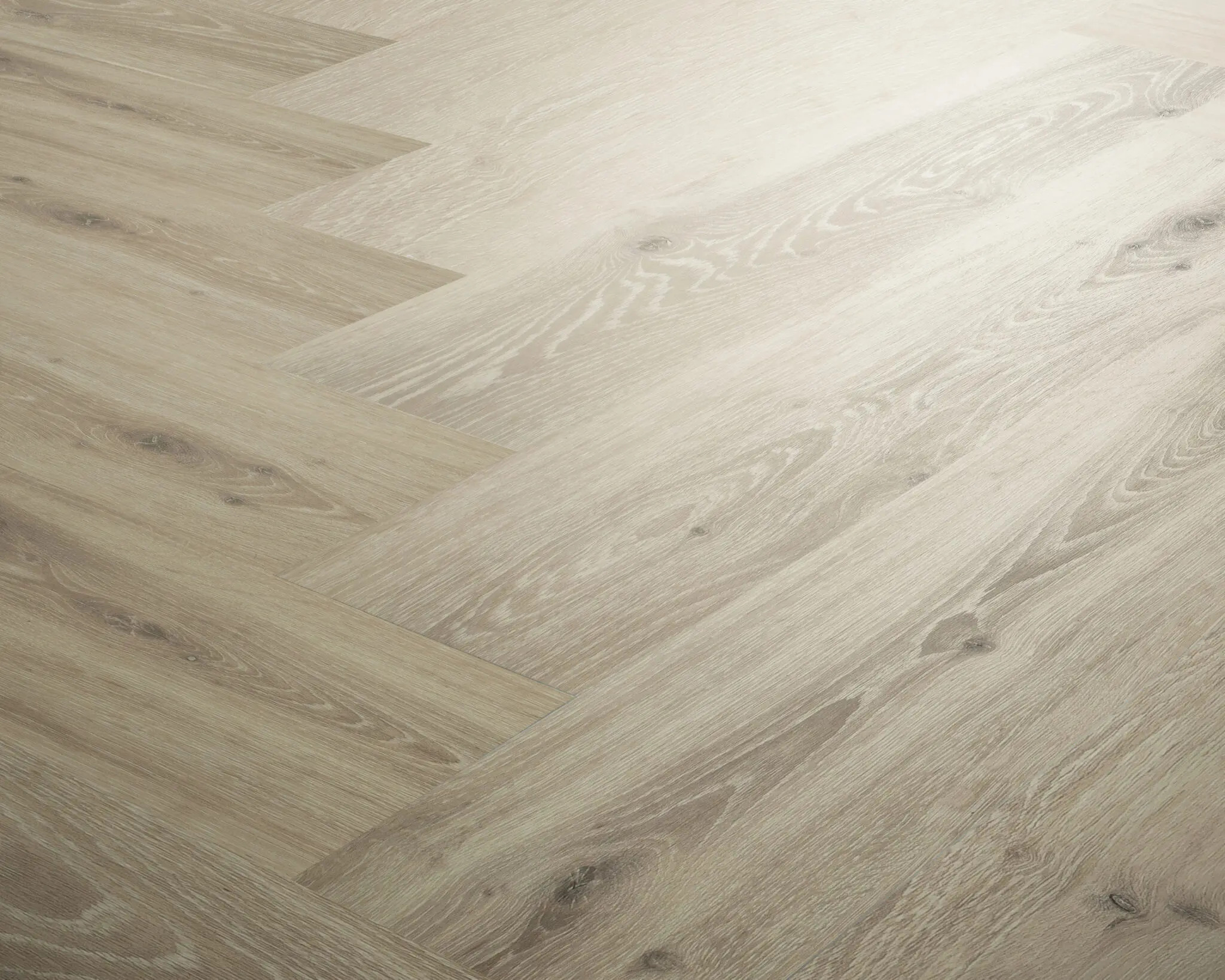 Hebeta Chamonix Visgraat 77804 Close-up van houtdessin Eiken Rustiek Naturel visgraat plak pvc lichte kleurtoon