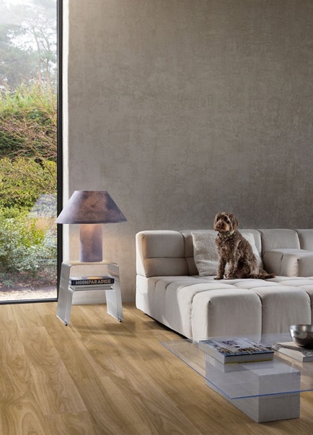 Moduleo Roots 20275 English Walnut PVC plank plak pvc in woonkamer sfeerfoto