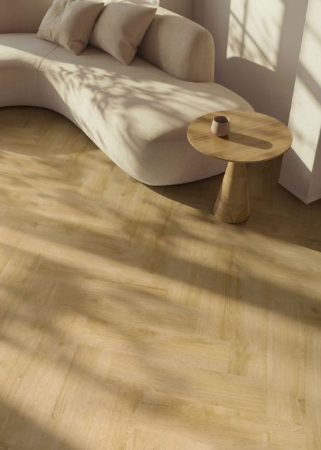 Moduleo Roots 87243V Galway Oak Visgraat visgraat plak pvc in woonkamer sfeerfoto