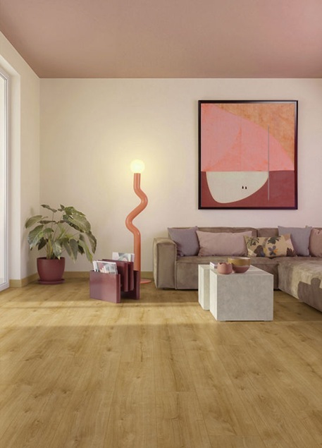 Moduleo Roots 87250 Galway Oak PVC plank plak pvc in woonkamer sfeerfoto