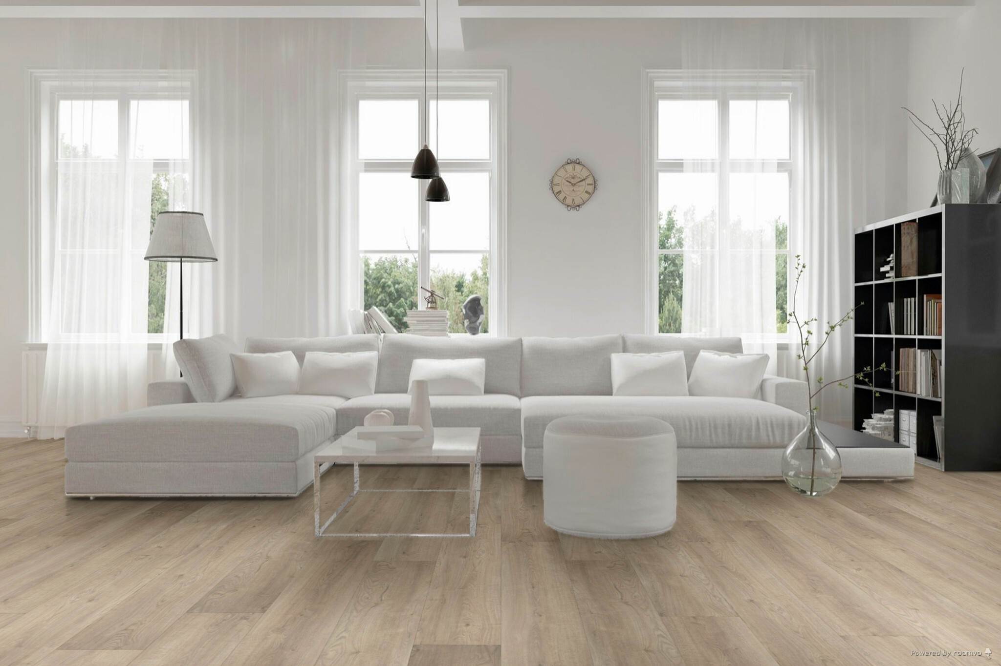 Hebeta Largo 501326 Gerookt Eiken Robuust PVC plank plak pvc in woonkamer sfeerfoto