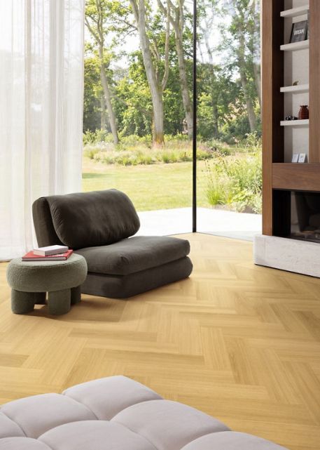 Moduleo Roots 22835V Glyde Oak Visgraat visgraat plak pvc in woonkamer sfeerfoto