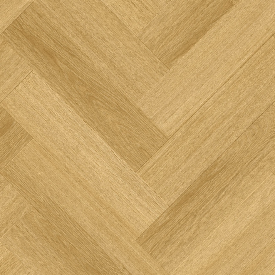 Moduleo Roots Glyde Oak 22835 plak PVC visgraat close-up van decor, nerf en matte toplaag