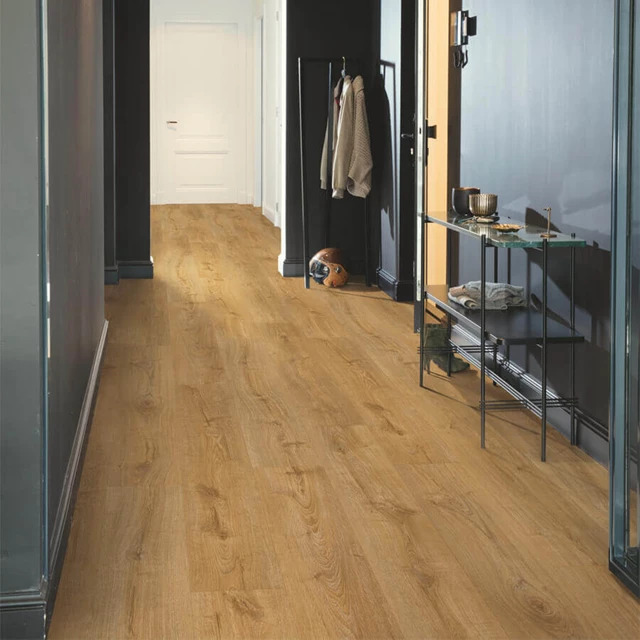 Sfeerfoto van PVC plank plak pvc in interieur met QuickStep Fuse