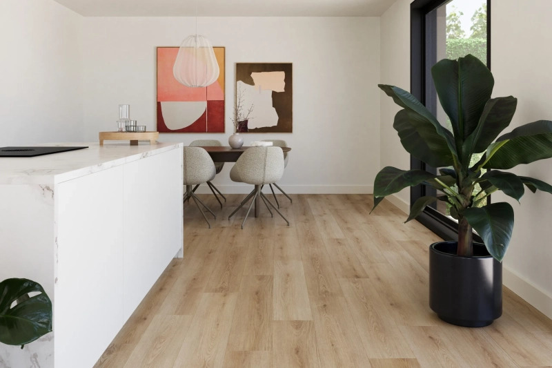 Castell Supreme 812 Planks XL 152 Detail van de structuur Honey Brown PVC plank plak pvc met subtiele nerf warmteweerstand