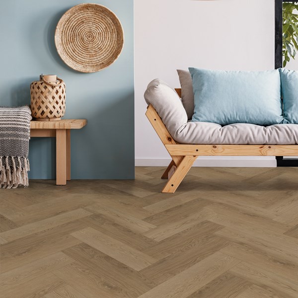 Bodiax Aringa BP380 visgraat 120-V Ibiza Salt visgraat plak pvc in woonkamer sfeerfoto