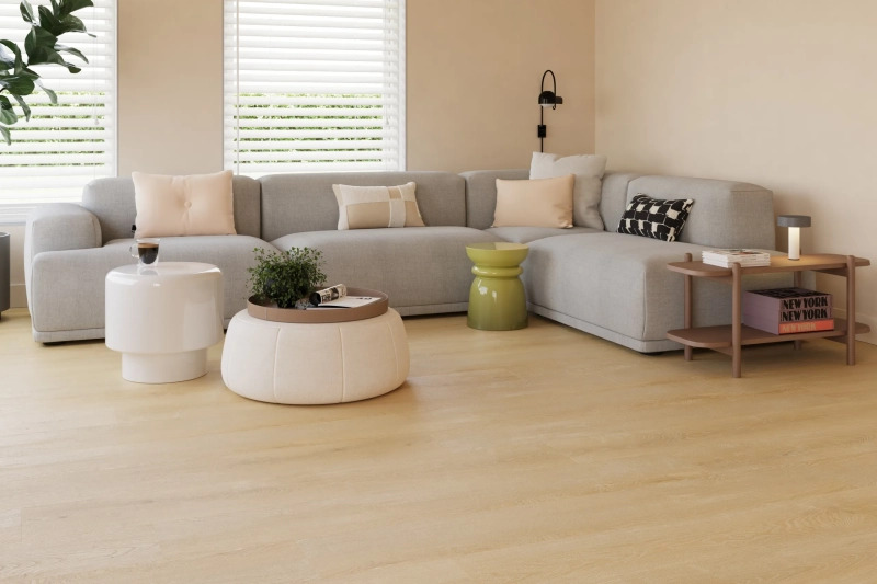 Castell Supreme 860 Planks XXL 117 Close-up van houtdessin Kaki PVC plank plak pvc met natuurlijke tekening