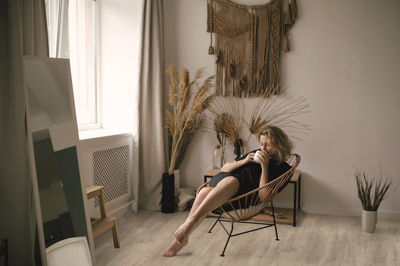 Bodiax Ivar BP400 Click 478 Kiezel PVC plank click pvc in woonkamer sfeerfoto