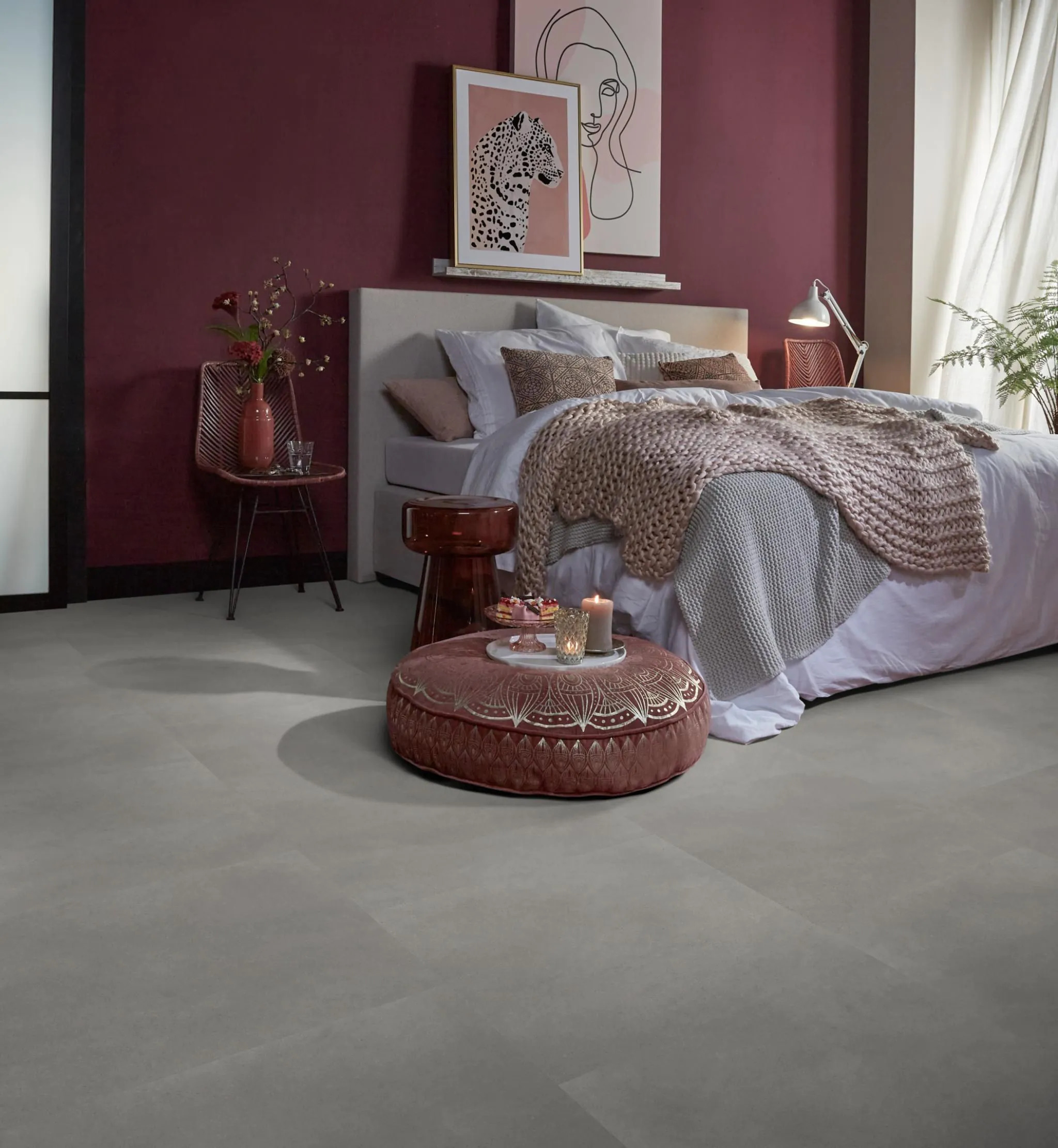 Interieur met Ambiant Baroso Light Grey PVC tegels