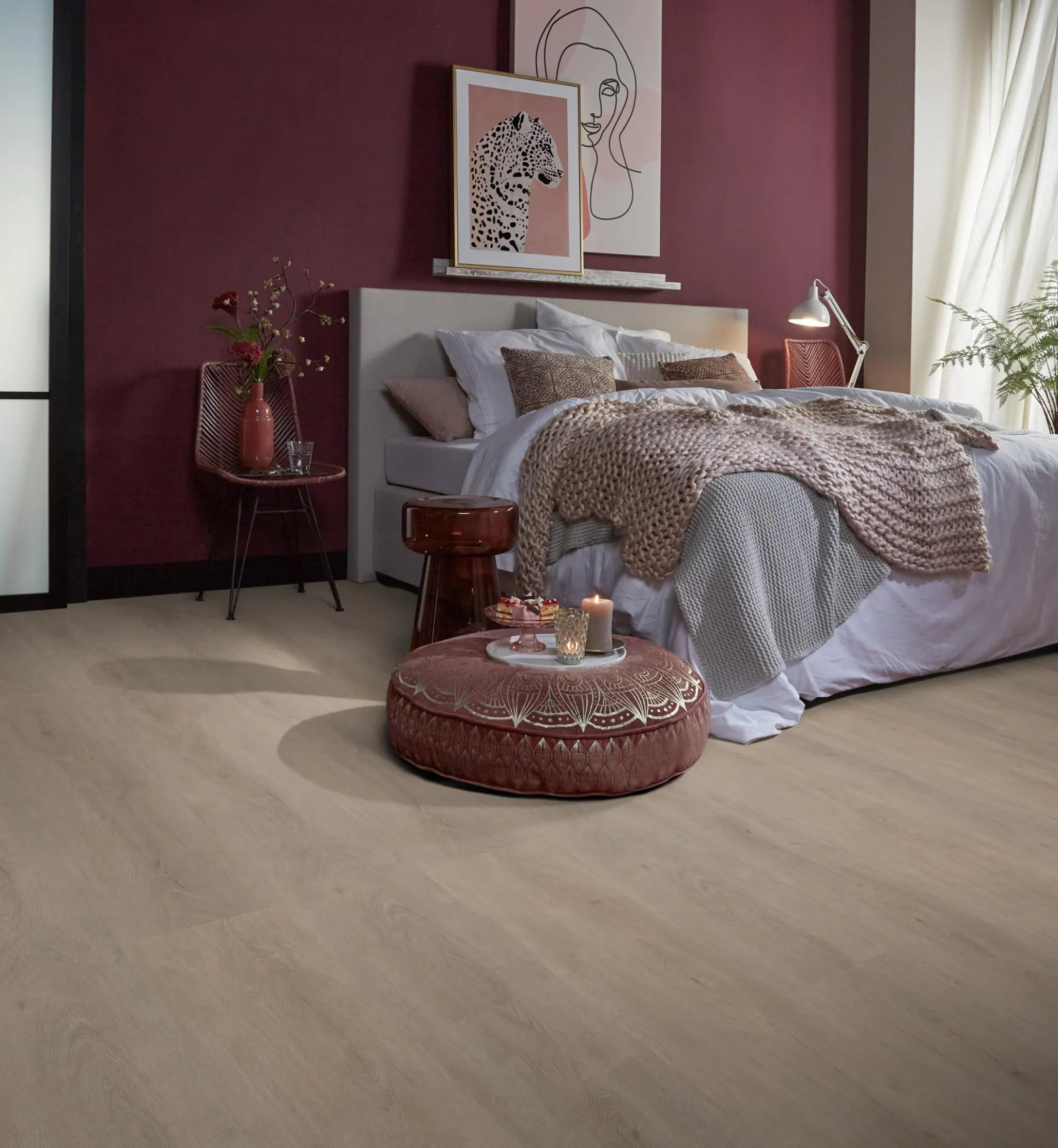 Ambiant Robusto Click 6155.2556.19 Light Oak PVC plank click pvc in woonkamer sfeerfoto
