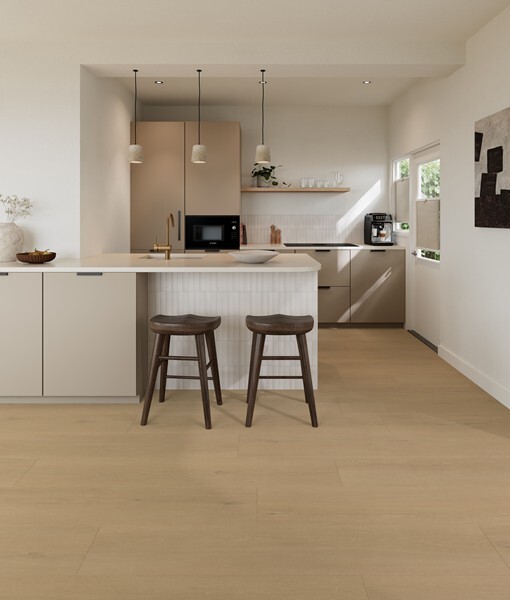 Ground Studio Pure Oak Light Smoked P.10.50.2 plak PVC plank in interieur sfeerfoto