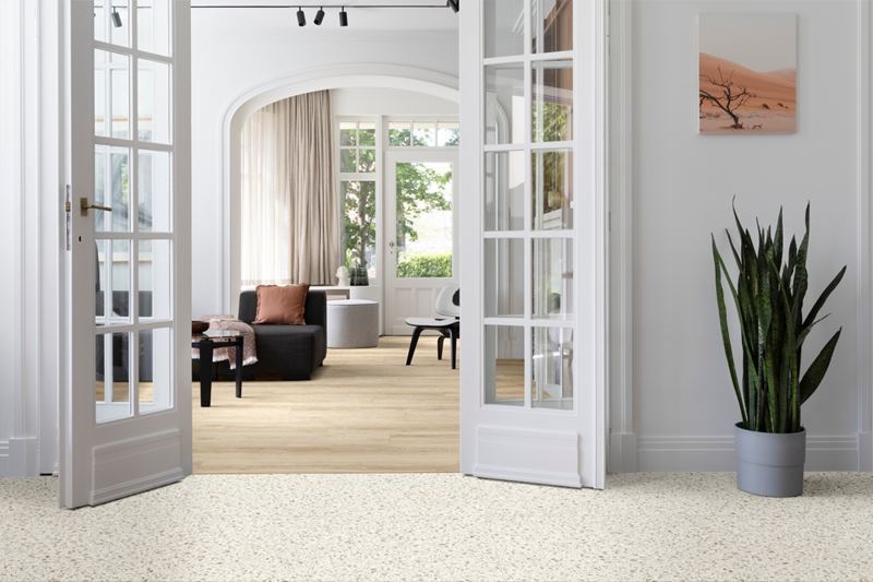 Moduleo Roots Lugano 46210 plak PVC tegel close-up van de voelbare decorstructuur