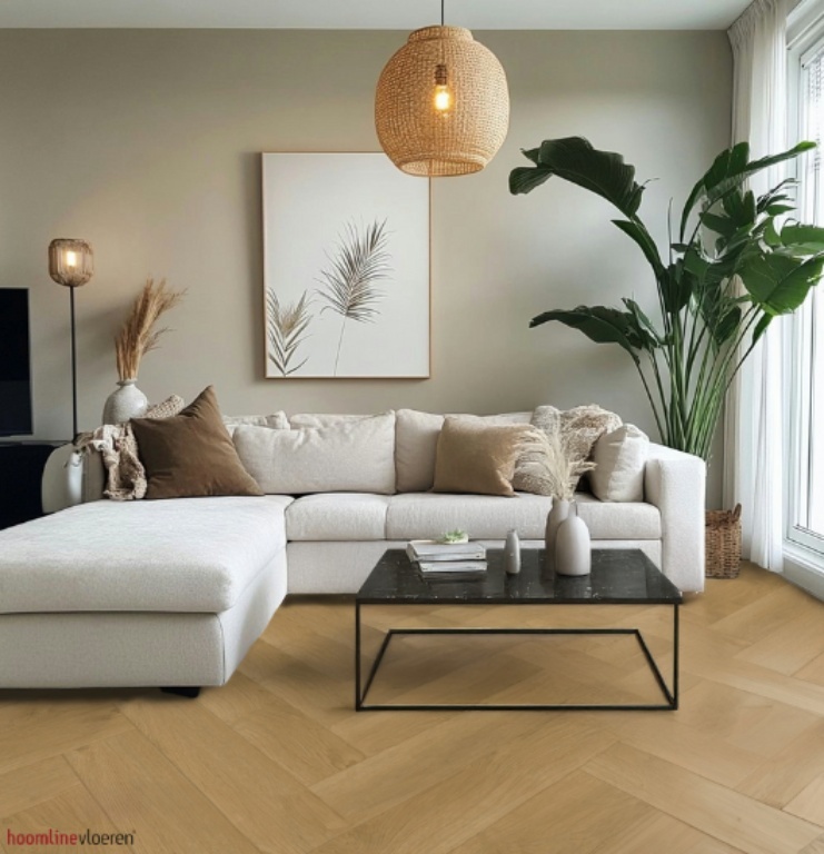 Hoomline Elegance Visgraat 51316 Luipaard visgraat plak pvc in woonkamer sfeerfoto