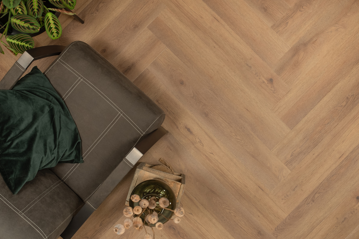 Floer Walvisgraat click PVC FLR-3912 Narwal Nootbruin