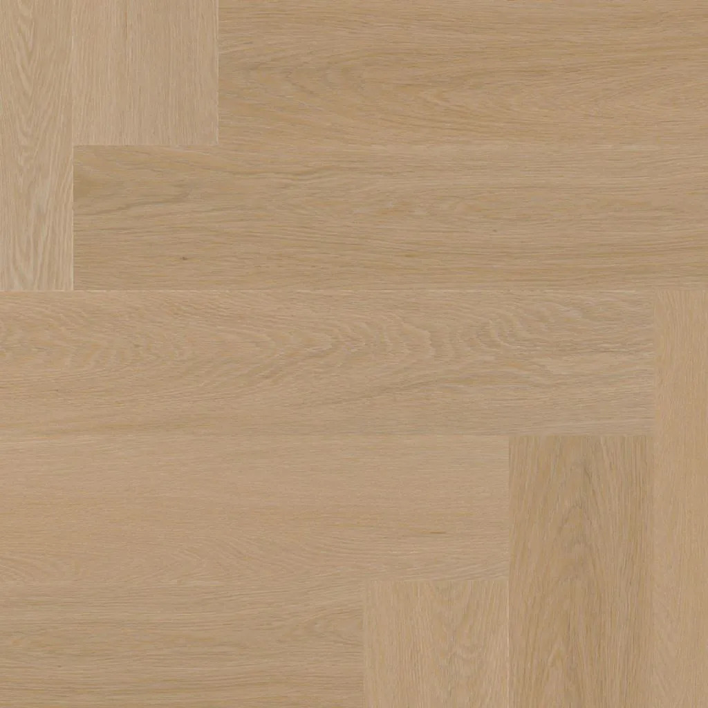 Ambiant Spigato Estino Visgraat 6611.1610.19 Detail van de structuur Natural Oak visgraat plak pvc met subtiele nerf