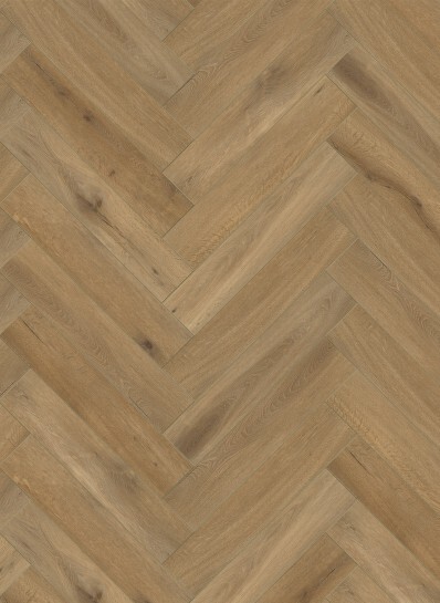 Gelasta Callisto Visgraat 4202 Close-up van houtdessin Natural Oak visgraat plak pvc met natuurlijke tekening