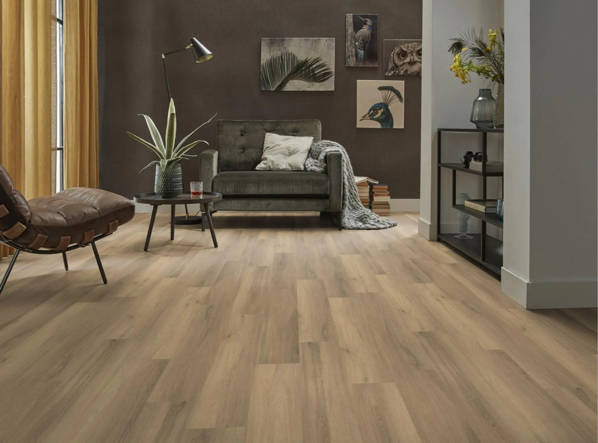 Sfeerbeeld in woonkamer met Ambiant Avanto Natural 9097.4503.19 plak PVC vloer