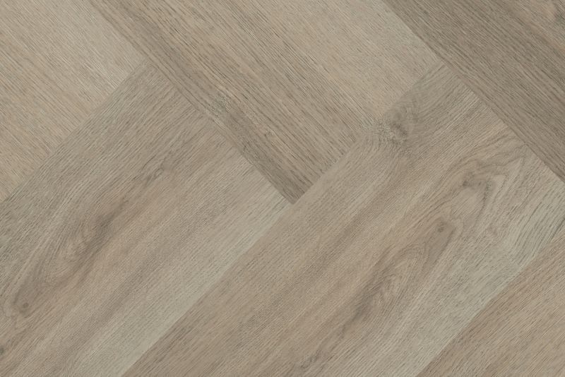 Hebeta Charente Visgraat 7747 Detail van de structuur Naturel Eiken Bruin visgraat plak pvc warmteweerstand 0.04 met natuurli