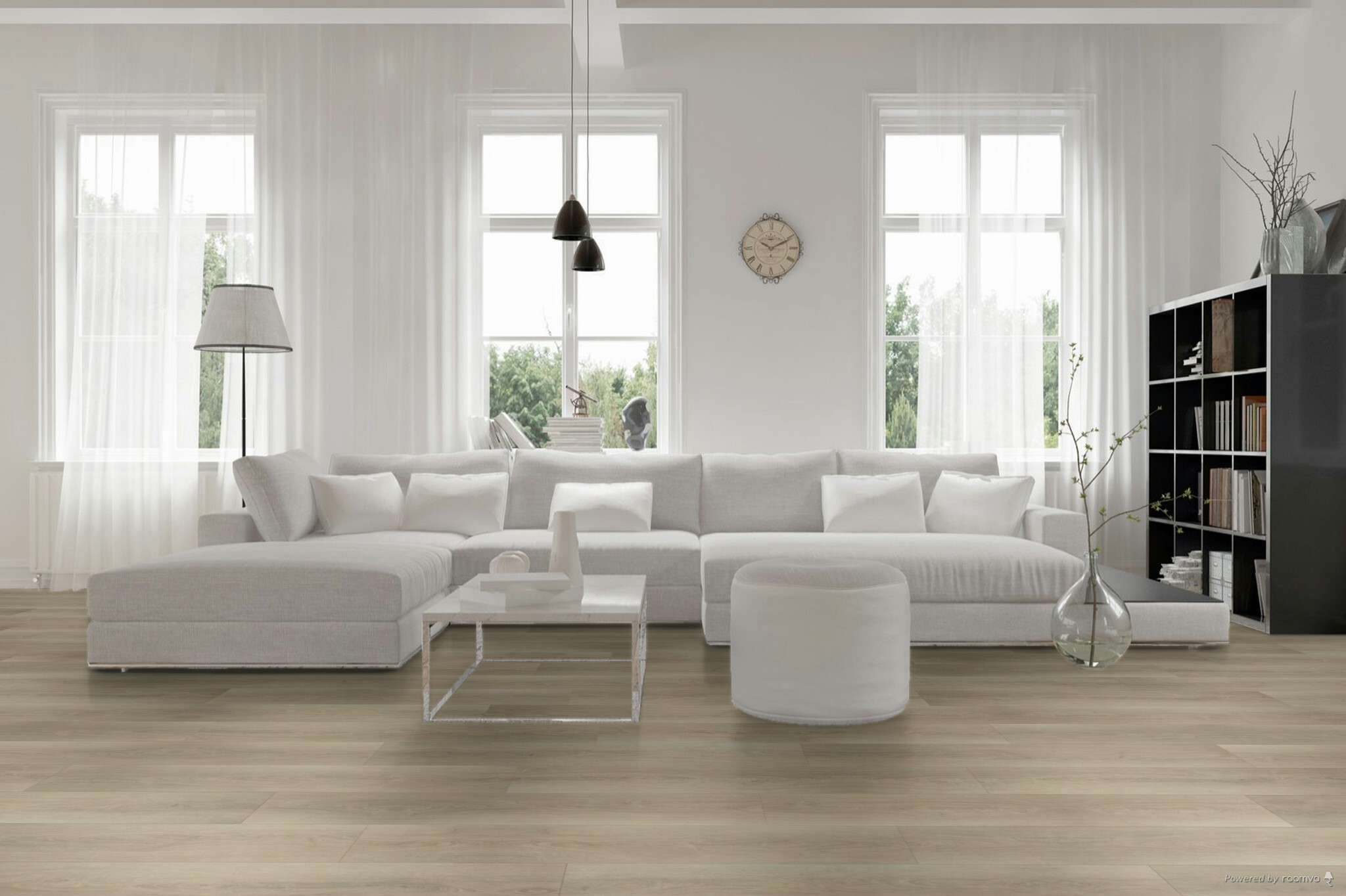 Hebeta Charente Click 5547 Naturel Eiken Bruin PVC plank click pvc in woonkamer sfeerfoto