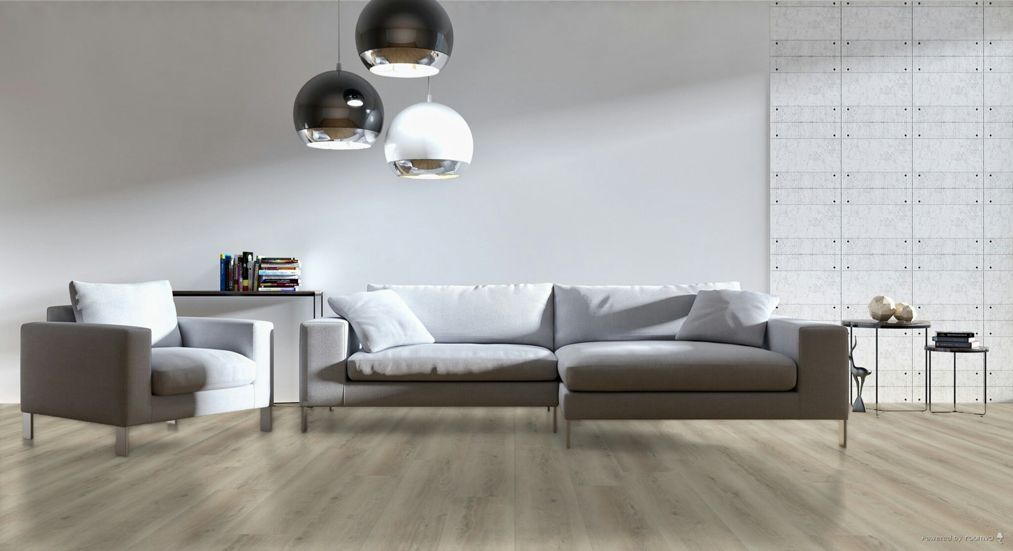 Hebeta Progress 54816 Naturel Eiken Gerookt PVC plank plak pvc in woonkamer sfeerfoto
