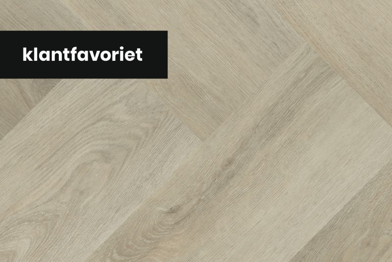 Hebeta Charente Visgraat 7746 Detail van de structuur Naturel Licht Eiken visgraat plak pvc warmteweerstand 0.04 met natuurli