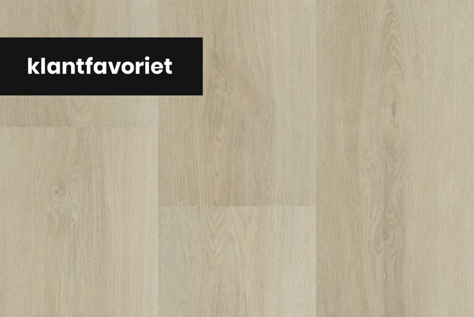 Hebeta Charente Naturel Licht Eiken 5446 plak PVC plank close-up van decor, nerf en matte toplaag