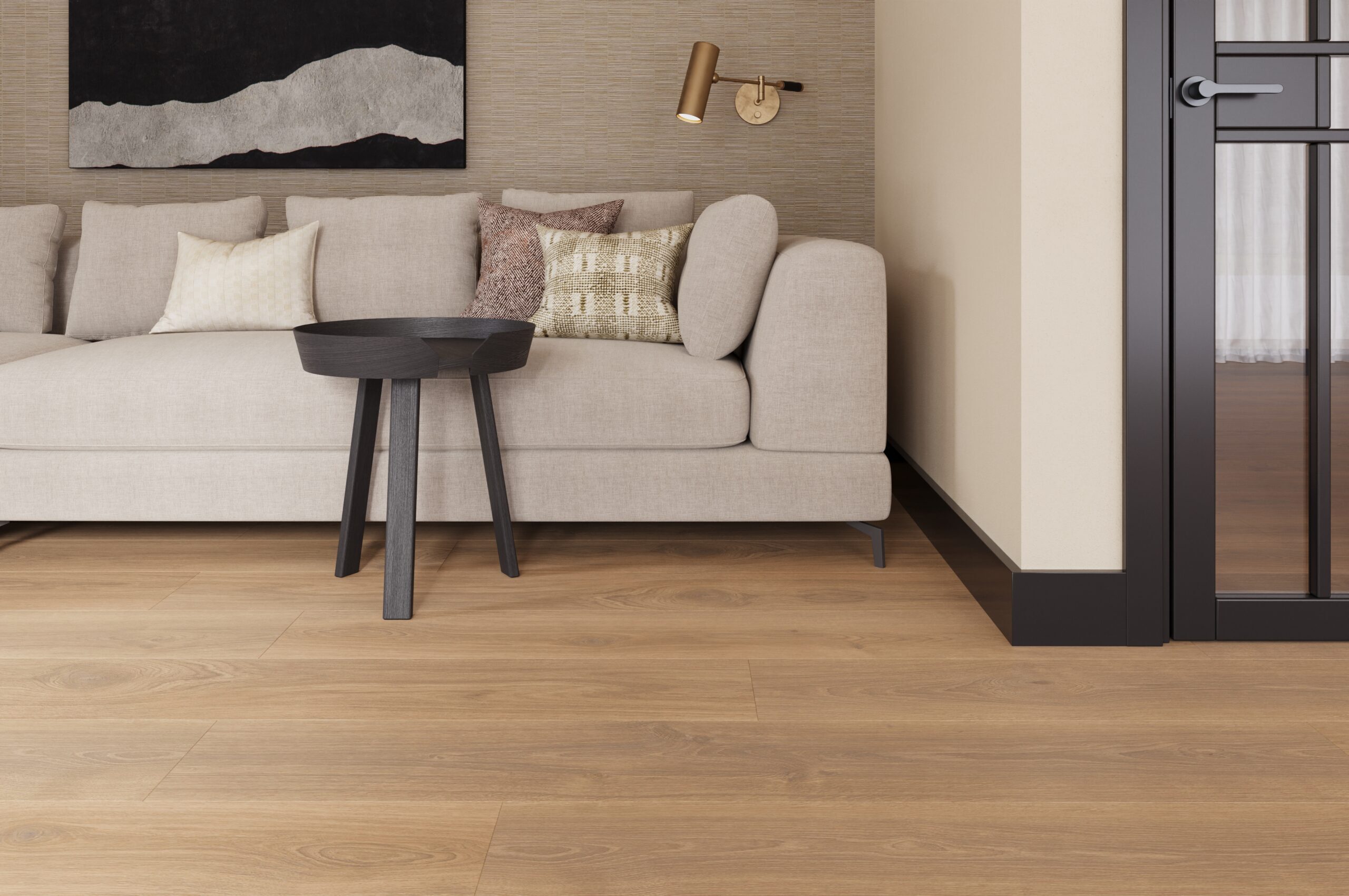 Castell Ultimate 890 194 Oak Amber PVC plank plak pvc in woonkamer sfeerfoto