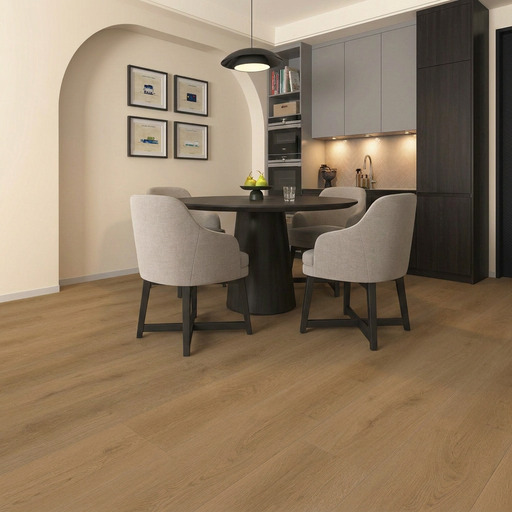 Gelasta Intense Click Oak Brown 3302 click PVC plank in woonkamer sfeerfoto