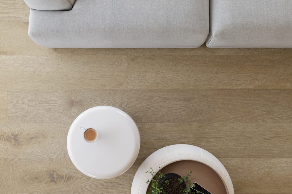 Castell Ultimate 890 Oak Wheat 196 plak PVC plank sfeerbeeld met een rustige uitstraling