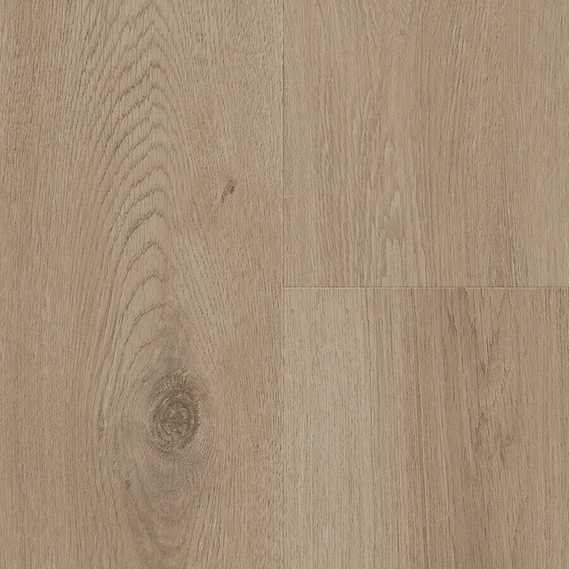 Close-up van het houtdessin van Ocean Bliss Warm Taupe, plak pvc QuickStep