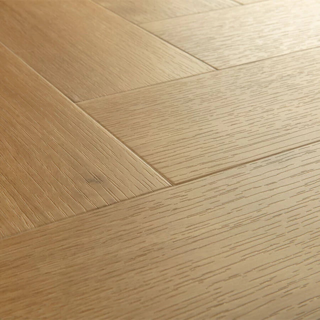 QuickStep Pristine Visgraat SGHBC20327 Detail van de structuur Ocean Bliss Warme Honing visgraat plak pvc met subtiele nerf