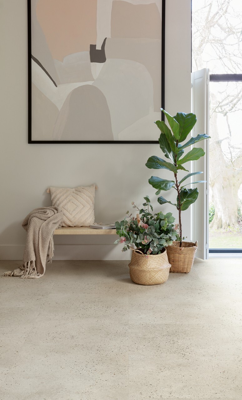 QuickStep Illume AVMTU40275 Close-up van steenlook Oesterbeton PVC tegel click pvc met natuurlijke tekening