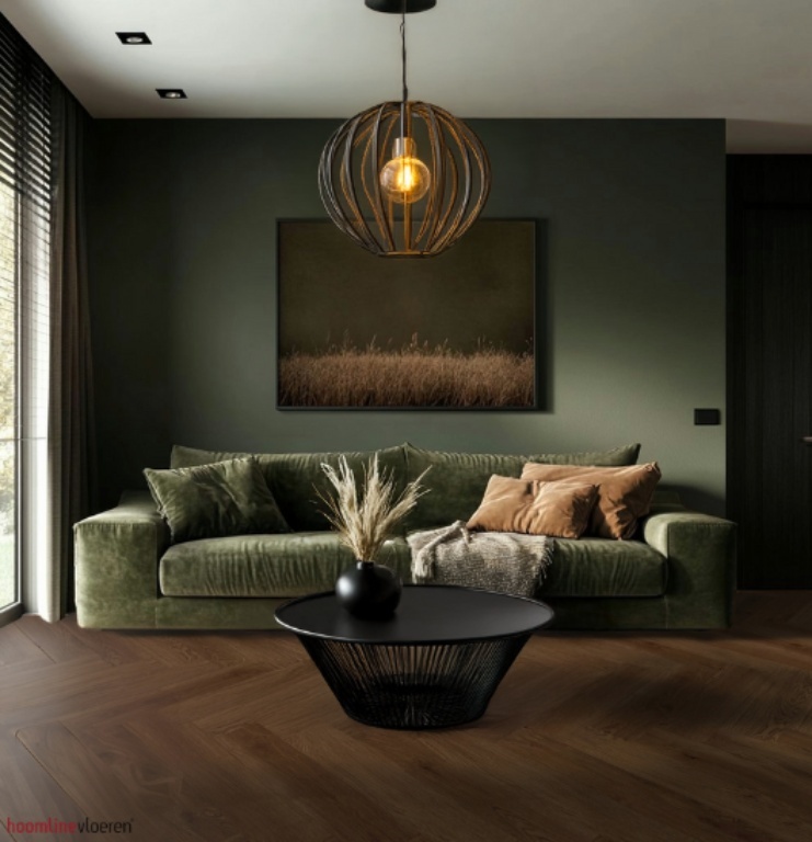 Hoomline Elegance Visgraat 51312 Olifant visgraat plak pvc in woonkamer sfeerfoto