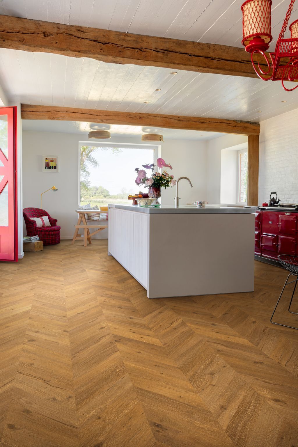 Floorify Hongaarse Punt Click F733 Oscar Hongaarse punt click pvc in woonkamer sfeerfoto