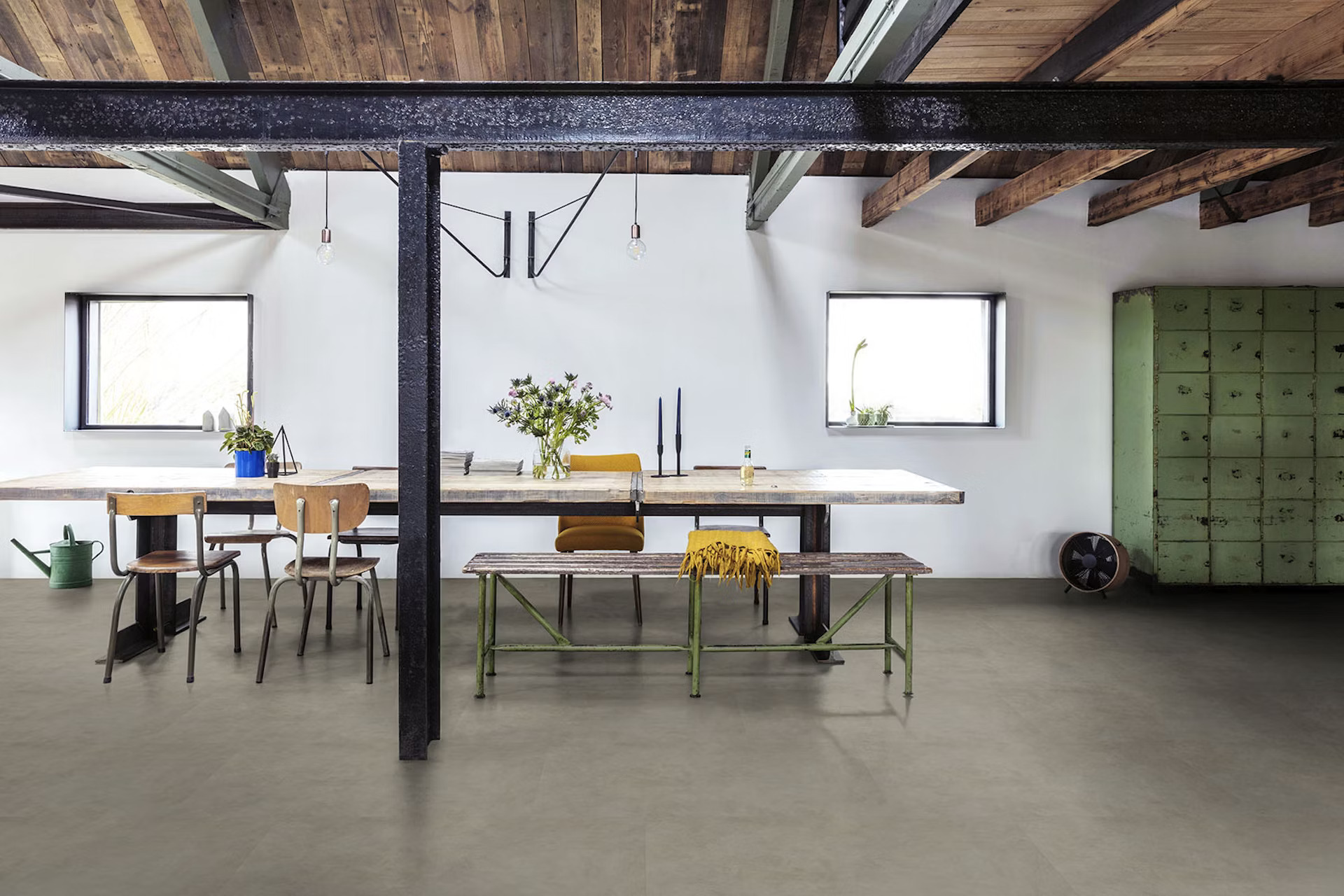 Floorify XL Tegels dryback Oyster plak pvc sfeerfoto in interieur