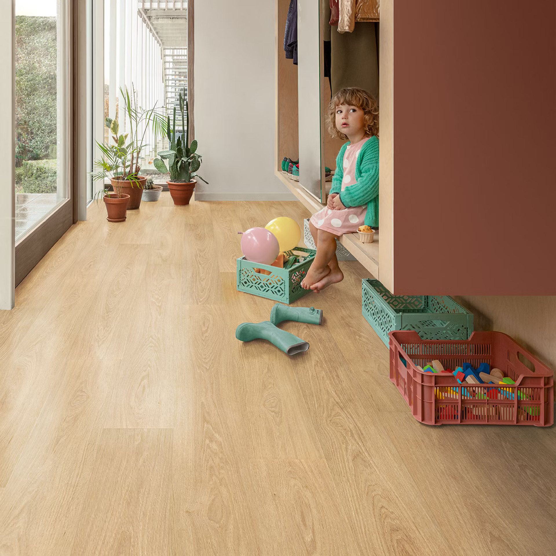 Floorify Paris Tan plak pvc in de gang FG001 