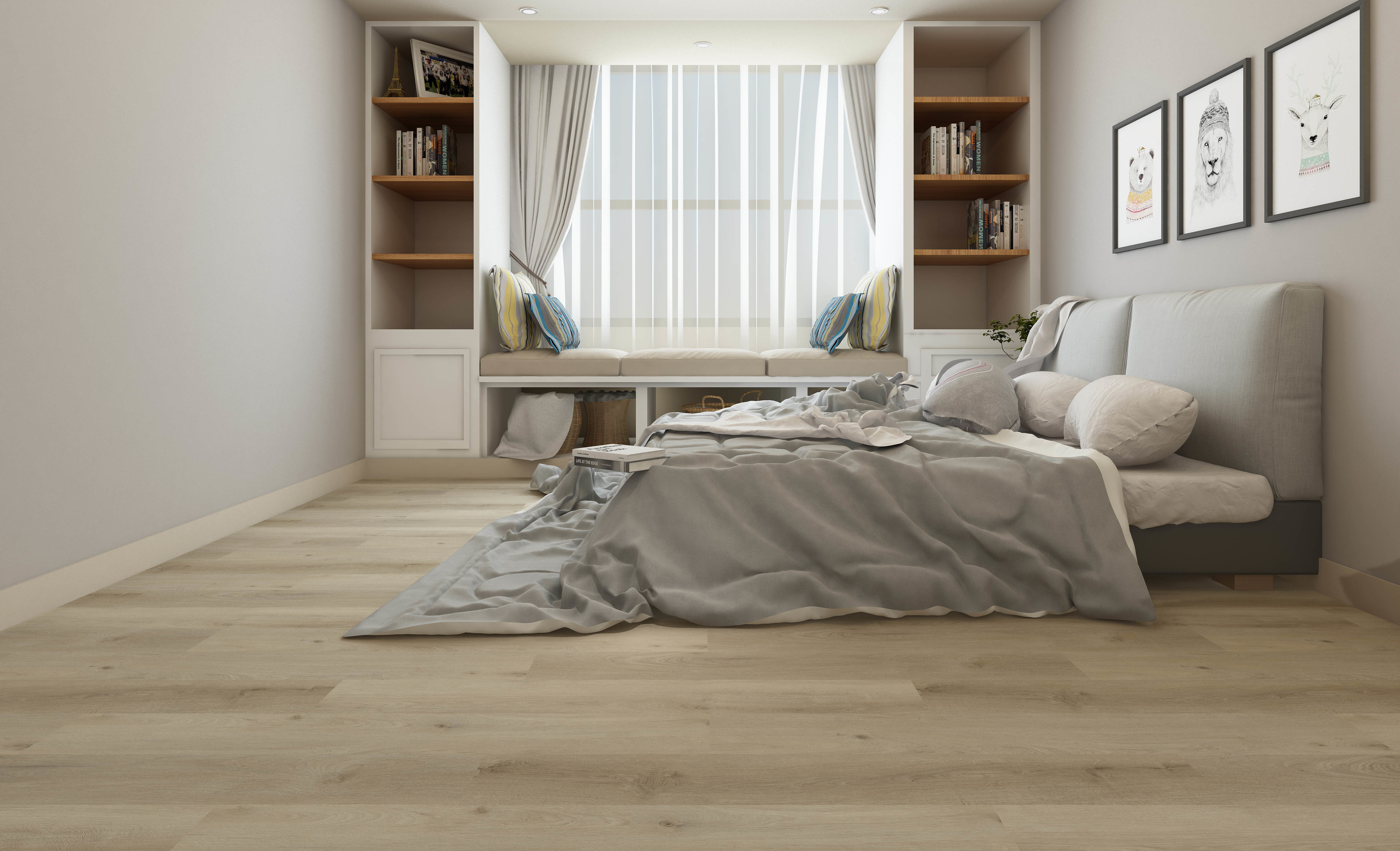 Gelasta Country 4302 Prestige Oak Greige PVC plank plak pvc in woonkamer sfeerfoto