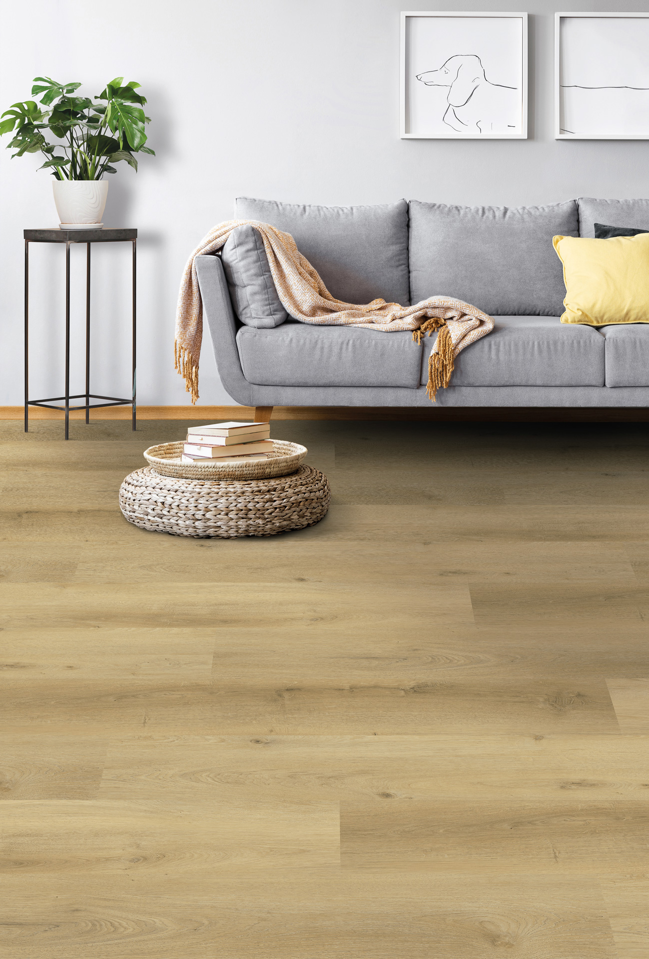 Gelasta Vario 4904 Prestige Oak Light PVC plank plak pvc in woonkamer sfeerfoto