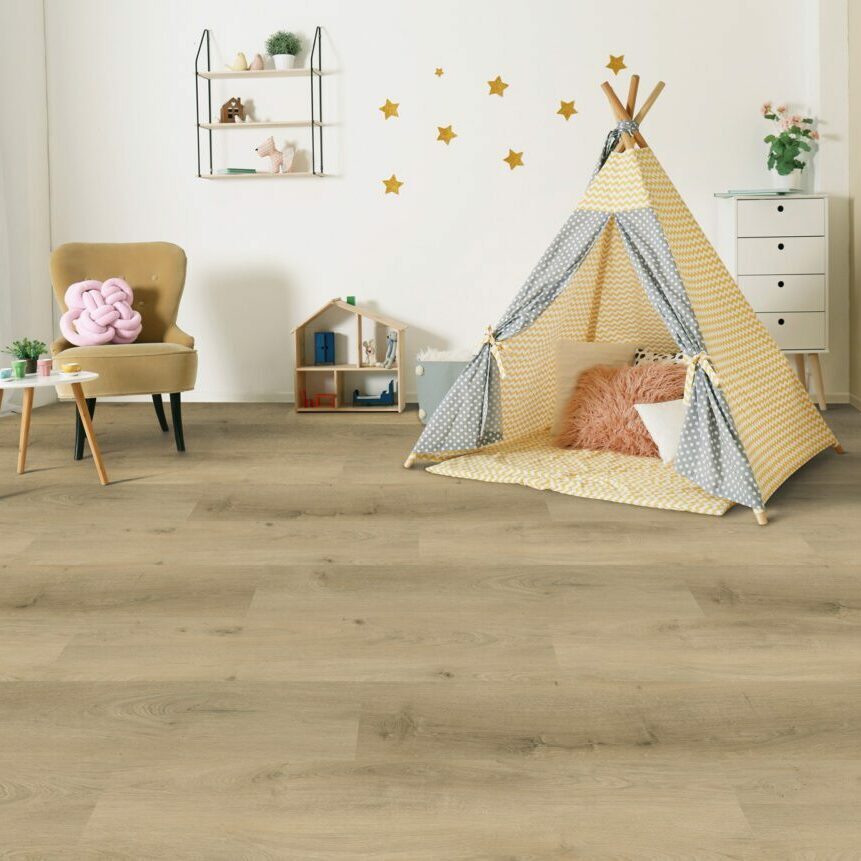 Gelasta Vario Click 5905 Prestige Oak Smoked Light PVC plank click pvc in woonkamer sfeerfoto