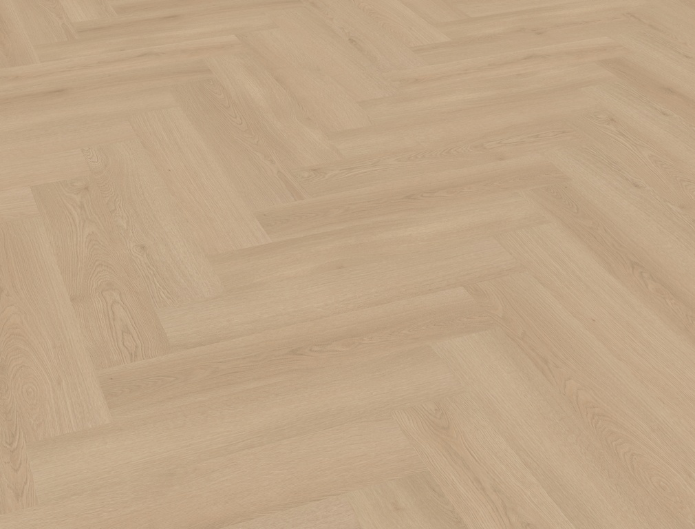 Belakos Puro Visgraat XL 41 click PVC met zicht op de volledige plank en natuurlijke houttekening