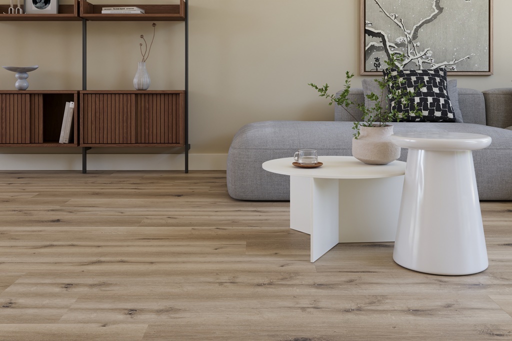 Castell Supreme 302 SPC 001 Salsa Almond click PVC vloer in lichte houtkleur