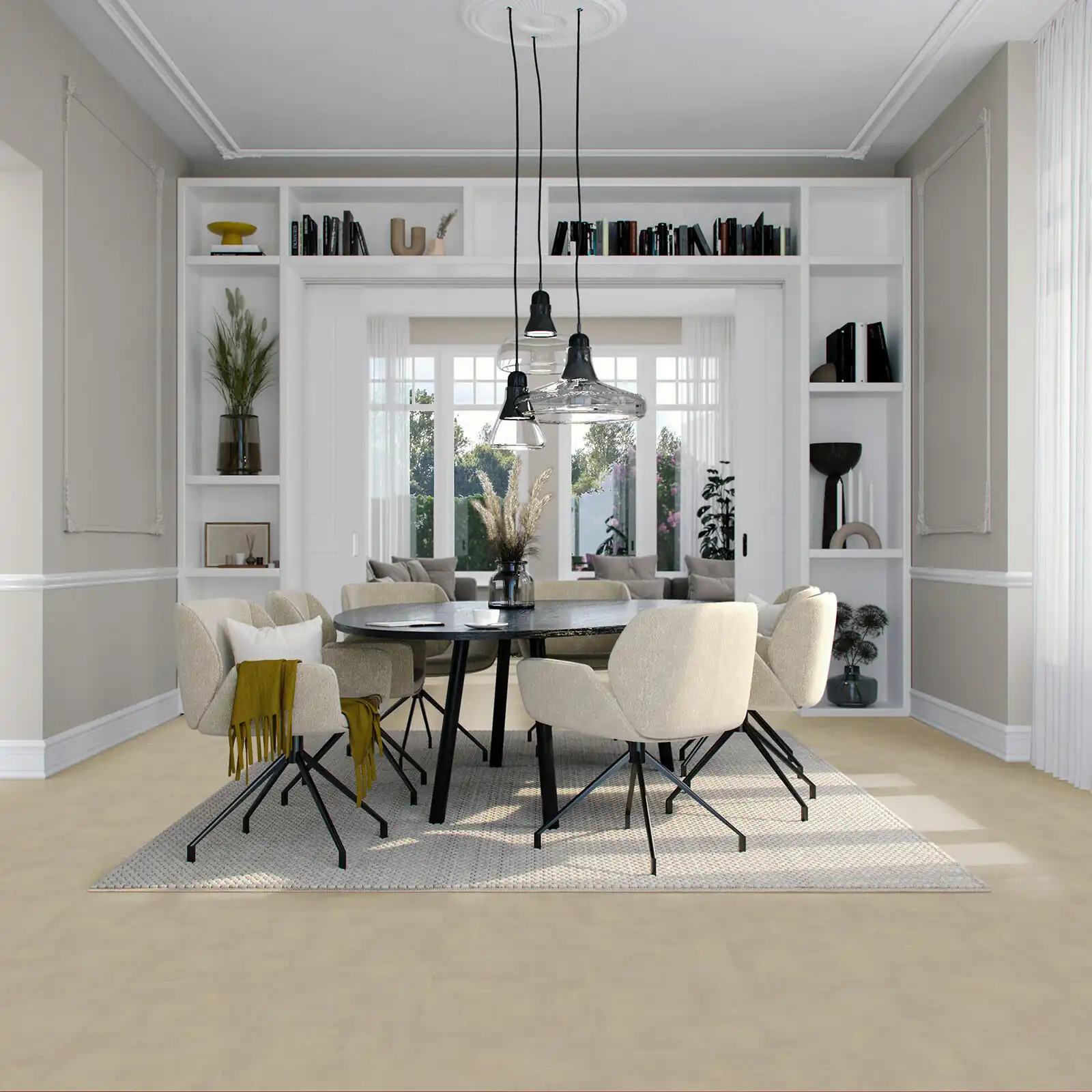 VivaFloors Matera Sandy 1410 click PVC tegel detail van decor en oppervlakteafwerking
