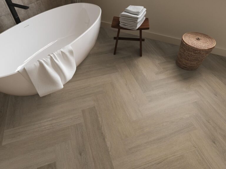 Ambiant Spigato Viranto Visgraat Click 9032.2505.19 Legpatroon en afwerking Smoky visgraat click pvc met realistische