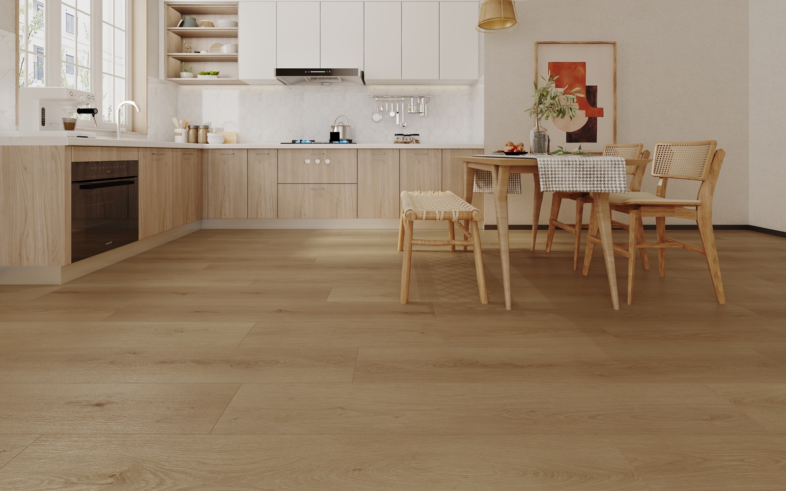 Gelasta Firmfit Silent Click 7700 Summerfield Natural PVC plank click pvc in woonkamer sfeerfoto