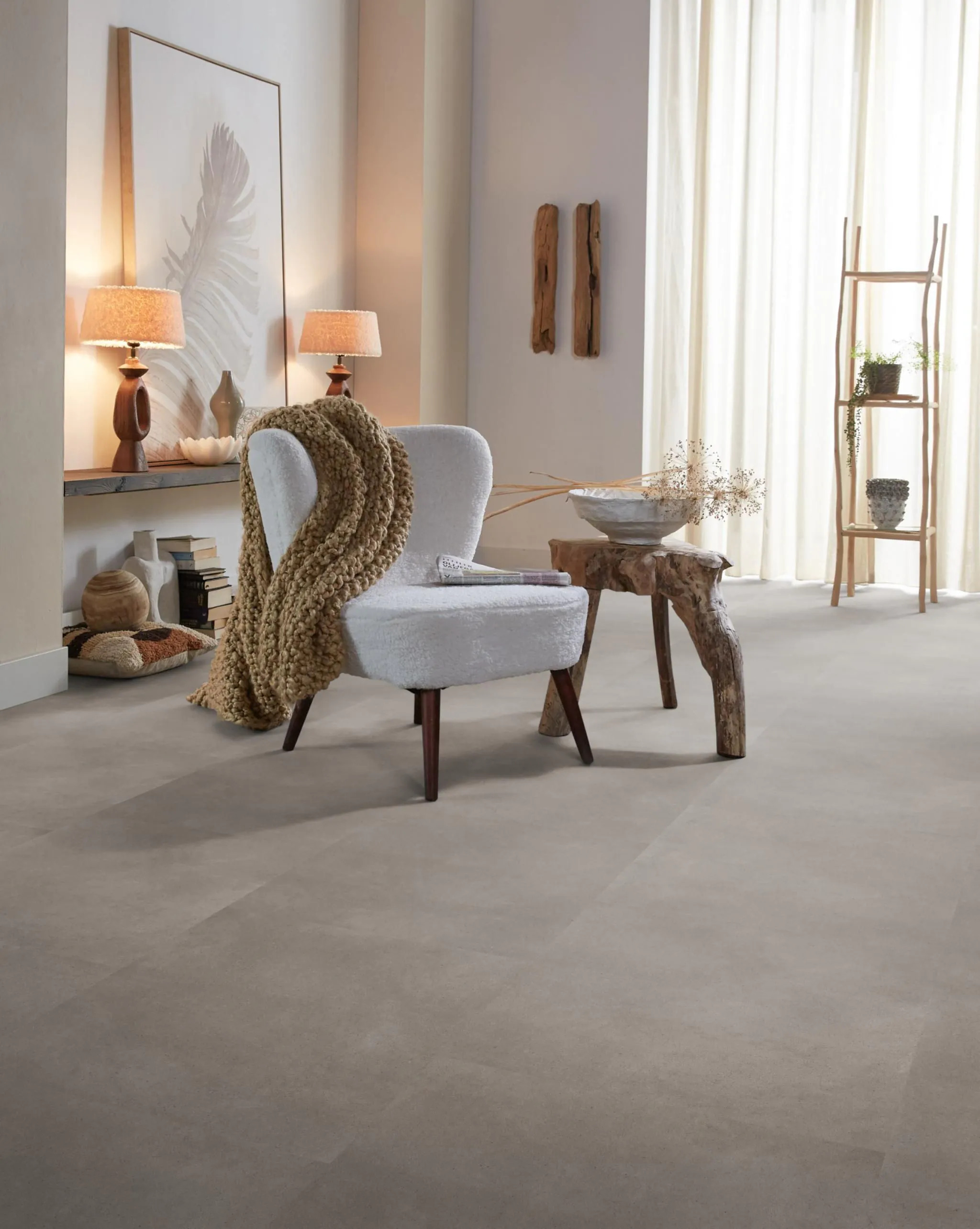 Interieur met Ambiant Baroso Taupe PVC tegels