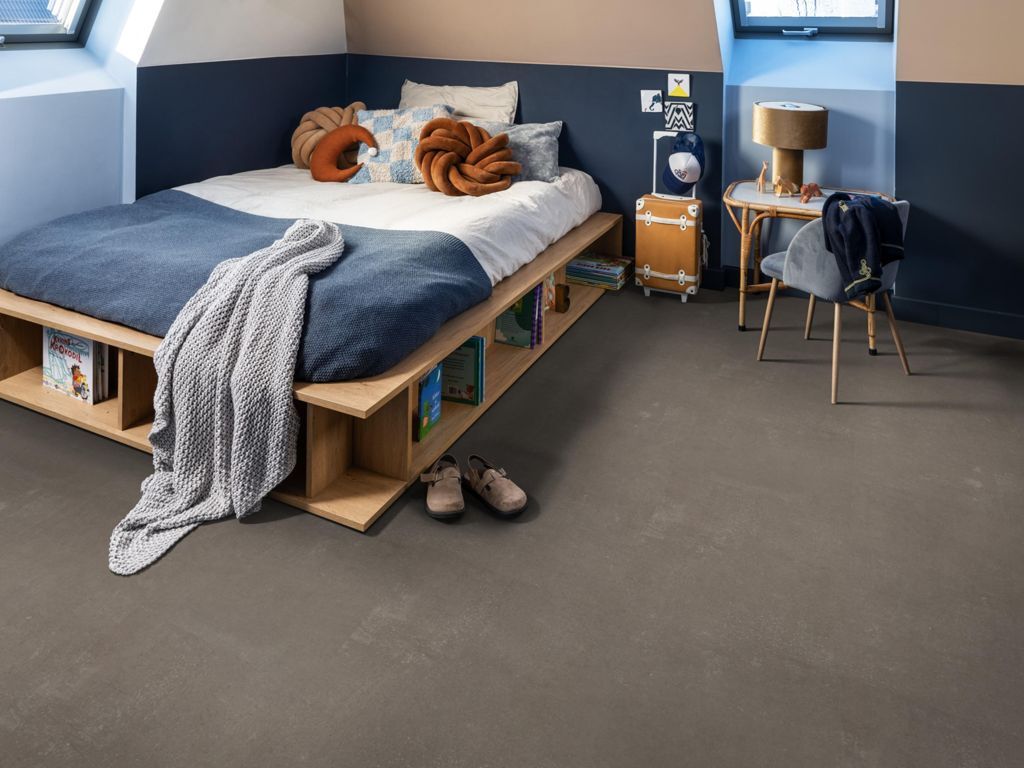Ambiant Piero Taupe 6022920319 click pvc tegel in woonkamer als sfeerfoto