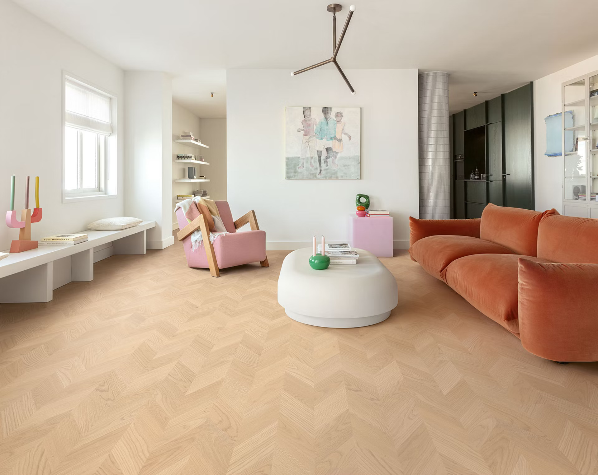 Floorify Twist Click F400 Twist Gizeh PVC plank click pvc in woonkamer sfeerfoto